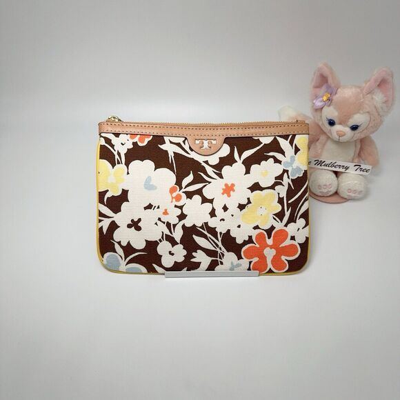 Tory Burch 81124 Floral Reverie Print Canvas Pouch  Clutch Wallet Zip Tassel $98 - Picture 2 of 10